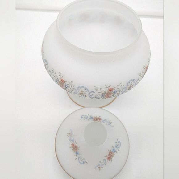 Vintage floral Italian glass jar - Picture 5 of 6